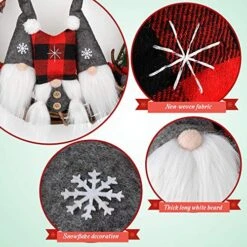 D-FantiX Swedish Gnome Christmas Wreath For Front Door, 14 Inch Small Santa Scandinavian Tomte Gnomes Ornaments Christmas Door Wreaths Window Home Door Christmas Decorations -Department 56 Shop 51oYHAlS59L