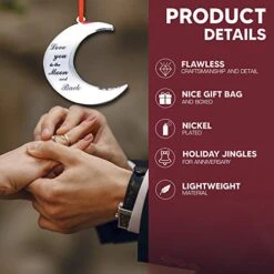 Holiday Jingle Love You To The Moon And Back Stunning Christmas Tree Ornament – Couples Baby’s Christmas Decoration – 4 X 3.25-inch Moon Ornament – With Ribbon 7 Holiday Jingle Love You To The Moon And Back Stunning Christmas Tree Ornament – Couples Baby’s Christmas Decoration – 4 X 3.25-inch Moon Ornament – With Ribbon -Department 56 Shop 51ohoVE5ZVL