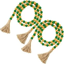 2 Pieces St. Patrick's Day Easter Day Wood Bead Garlands With Tassels 10.8 Ft Farmhouse Rustic Country Wood Bead Boho Bead Garlands For Tiered Tray Decor (Attractive Color) 21 2 Pieces St. Patrick's Day Easter Day Wood Bead Garlands With Tassels 10.8 Ft Farmhouse Rustic Country Wood Bead Boho Bead Garlands For Tiered Tray Decor (Attractive Color) -Department 56 Shop 51ojuj9YjNL. AC
