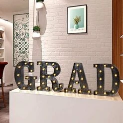 Retro Led Marquee Letter Lights - Industrial, Vintage Style Light Up Letters Alphabet Sign For Cafe Wedding Birthday Party Christmas Lamp Home Bar Initials Decor - E -Department 56 Shop 51ovFEHbvaL