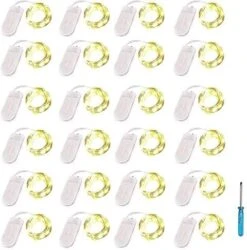 YJFWAL 24 Packs Fairy Lights Battery Operated(Batteries Included),10.2FT 30LEDs Copper Wire Firefly Lights,Mini Starry String Lights For Mason Jars Wedding Party DIY Christmas Decor (Cool White) -Department 56 Shop 51pTa2rLQRL. AC