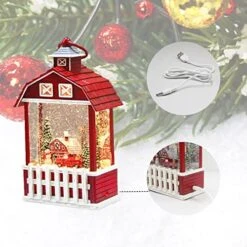 XPHOME Christmas Musical Snow Globes House Snowglobe Christmas Lantern Glitter Lantern Lighted Lantern Snowman With Farm Scene Christmas Home Decoration Gift Battery Operated Snowglobe, XP-JY-0038 -Department 56 Shop 51pb1yFns4L