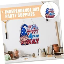 Abaodam 5pcs Day Hanger Signs Favor With Of Decor Wall Gnome Hanging Patriotic Welcome July Front Rope Ornament Flag Decorations Wooden Decorative Party For Pendant Door Festive -Department 56 Shop 51q934Xiz6L