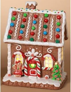 One Holiday Way 7.5-Inch Light Up LED Christmas Faux Gingerbread House Figurine With Woman And Candy Accents – Prebuilt Lighted Village Decoration – Xmas Tabletop Home Decor -Department 56 Shop 51qbDka2E5L. AC
