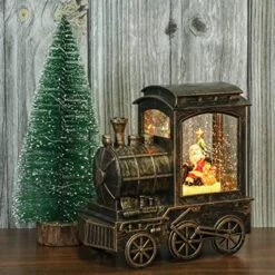 Eldnacele Lighted Musical Christmas Train Snow Globe Lantern With Santa, Battery Operated Water Glittering Lantern With Music And 6H Timer Christmas Table Centerpiece Decoration And Gift 12 Eldnacele Lighted Musical Christmas Train Snow Globe Lantern With Santa, Battery Operated Water Glittering Lantern With Music And 6H Timer Christmas Table Centerpiece Decoration And Gift -Department 56 Shop 51qgSfun9OL
