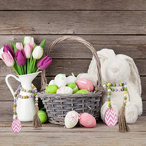 Jetec 2 Pieces Easter Wood Bead Garland Easter Tiered Tray Decoration Hanging Garlands Easter Egg Shaped Wooden Farmhouse Beads Garlands For Home Easter Holiday Party 4 Jetec 2 Pieces Easter Wood Bead Garland Easter Tiered Tray Decoration Hanging Garlands Easter Egg Shaped Wooden Farmhouse Beads Garlands For Home Easter Holiday Party - Image 4