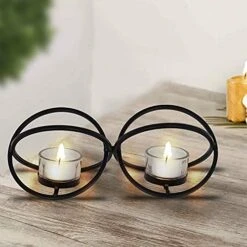 TIED RIBBONS Decorative Metal Tealight Candle Holder For Side/Center Table Dining Table Living Room Christmas Lighting Home Decoration 7 TIED RIBBONS Decorative Metal Tealight Candle Holder For Side/Center Table Dining Table Living Room Christmas Lighting Home Decoration -Department 56 Shop 51qvAkbdToL