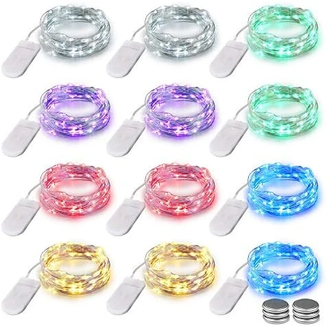 LYHOPE Battery Fairy Lights, 12 Pack 7.2ft Battery Operated String Lights 20 LED Ultra Thin Copper Wire Mini Fairy Lights For DIY Home,Vase,Jar,Xmas,Easter,Holiday,Party Decoration(Six Color) 5 LYHOPE Battery Fairy Lights, 12 Pack 7.2ft Battery Operated String Lights 20 LED Ultra Thin Copper Wire Mini Fairy Lights For DIY Home,Vase,Jar,Xmas,Easter,Holiday,Party Decoration(Six Color) - Image 5