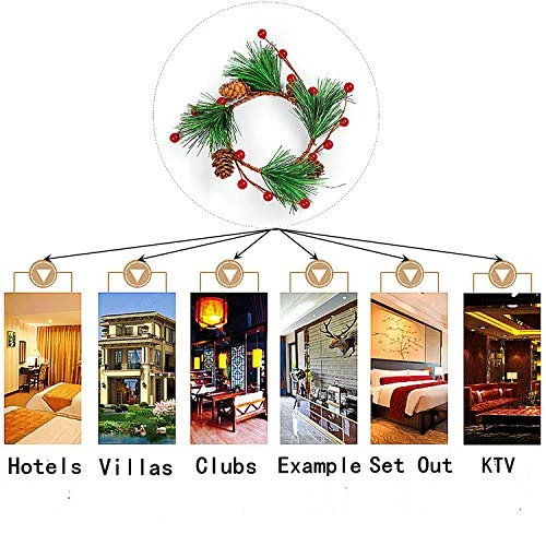 6pcs Christmas Candle Wreaths Rings, Red Berry Pine Wreath With Pine Cones For Pillar Candle Rustic Wedding Centerpiece And Christmas Holiday Table Decoration 3 6pcs Christmas Candle Wreaths Rings, Red Berry Pine Wreath With Pine Cones For Pillar Candle Rustic Wedding Centerpiece And Christmas Holiday Table Decoration - Image 3