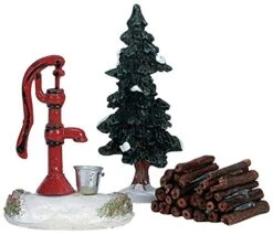 Lemax Village Collection Water Pump, Tree And Firewood Set Of 3 #34953