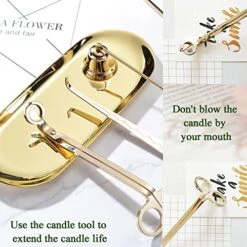 UCINNOVATE 4 In 1 Candle Accessory Set, Candle Wick Trimmer Candle Cutter, Candle Snuffer, Candle Wick Dipper, Storage Tray Plate, For Candle Lover, Thanksgiving, Christmas(Gold) 9 UCINNOVATE 4 In 1 Candle Accessory Set, Candle Wick Trimmer Candle Cutter, Candle Snuffer, Candle Wick Dipper, Storage Tray Plate, For Candle Lover, Thanksgiving, Christmas(Gold) -Department 56 Shop 51rWZx72ipL