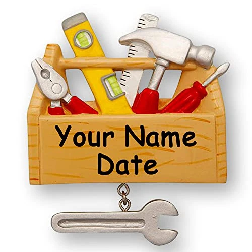 Personalized Toolbox Christmas Ornament - Handyman Construction Worker Tool Set Christmas Tree Decoration - Custom Name And Date 3 Personalized Toolbox Christmas Ornament - Handyman Construction Worker Tool Set Christmas Tree Decoration - Custom Name And Date - Image 3