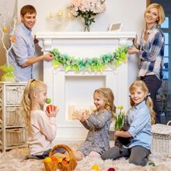 Chuangdi Easter Metallic Glitter Garlands Easter Mixed Color Chunky Garlands Metallic Tinsel Glittering Garland Hanging Decorations For Easter Party Decor (Vibrant Style,6 Pieces) -Department 56 Shop 51rxrVTJ6UL