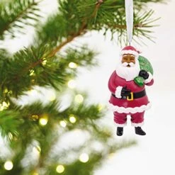 Hallmark Mahogany Christmas Ornament, Jolly African-American Santa Claus (0001HDA1550) -Department 56 Shop 51s2P3B6HJL