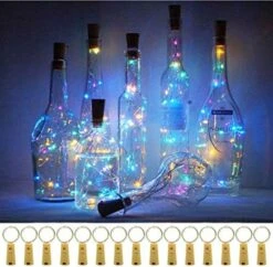 Cynzia 20 LED Wine Bottle Lights With Cork, 15 Pack Battery Operated Cork Shape Fairy Light Waterproof Mini Copper Silver Wire String Lights For Party, Wedding, Christmas, Bedroom Decor (Cold White) -Department 56 Shop 51s3QNa1aL. AC