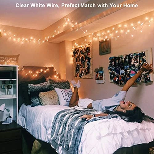 Brizled Clear Christmas Lights, 300 Count 69.6ft Incandescent White Lights String, Connectable 120V UL Certified Indoor/Outdoor White Light On White Wire For Room, Birthday, Wedding, Party, Warm White 2 Brizled Clear Christmas Lights, 300 Count 69.6ft Incandescent White Lights String, Connectable 120V UL Certified Indoor/Outdoor White Light On White Wire For Room, Birthday, Wedding, Party, Warm White - Image 2