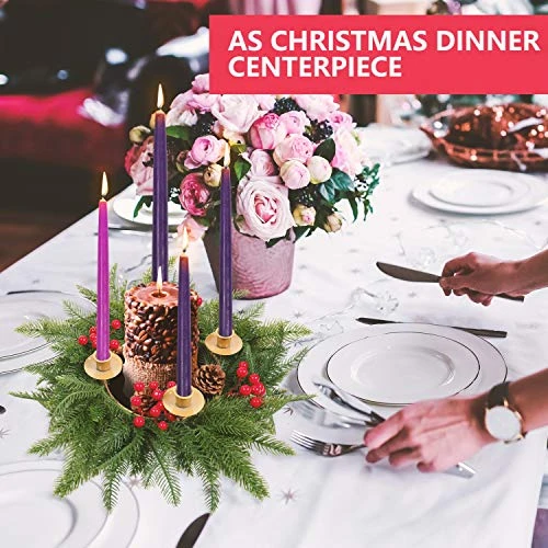 Rocinha Christmas Advent Wreath Candle Holder, Red Berry Advent Candle Holder Centerpiece - Advent Decorations Gift For Holiday Tradition 4 Rocinha Christmas Advent Wreath Candle Holder, Red Berry Advent Candle Holder Centerpiece - Advent Decorations Gift For Holiday Tradition - Image 4