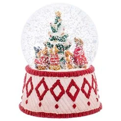 Christmas By Roman Inc., Glitterdome 100MM Collection, 6" H Musical Dogs Around Christmas Tree, Lantern, Snow Globe, Holiday Home Décor, Santa, Cardinal, Nutcracker, Snowman, Reindeer