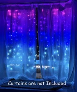 Curtain Lights Purple Pink Teal Blue Ombre Fairy Lights With Remote, LED String Curtain Lights For Girls Kids Mermaid Decoration Lights Bedroom Wall Hanging Nautical Sea Ocean Frozen Theme Decor -Department 56 Shop 51sdHSFNdzL