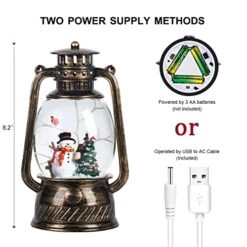 Christmas Musical Snow Globe Lantern Spinning Water Glittering Snowman With Holiday Tree Scene, Battery & USB Powered Light For Home Decoration 8 Christmas Musical Snow Globe Lantern Spinning Water Glittering Snowman With Holiday Tree Scene, Battery & USB Powered Light For Home Decoration -Department 56 Shop 51shVlKYTIL