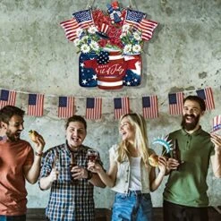 Small Window Day Doorplate Flower Wreath Wooden Hanger Doorplate Decorative Wooden Crafts Hanger Christmas Decorations For Doorway (Dark Blue, One Size) -Department 56 Shop 51svizZr3NL 1