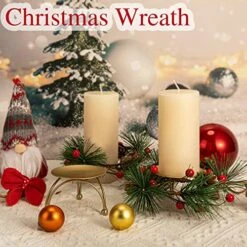 20 Pieces Mini Christmas Wreath Christmas Candle Holder For Pillar Candles, 10 Pieces Votive Candle Berry Ring With Pinecones And 10 Pieces Metal Candle Holders For Wedding Christmas Party Decoration -Department 56 Shop 51sxklAEMAL