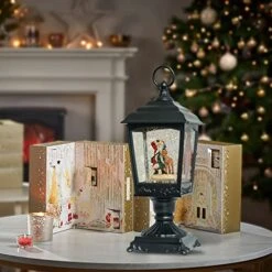 Eldnacele Christmas Musical Snow Globe Lantern Santa With 6H Timer, USB/Battery Operated Lighted Water Glittering Lantern For Adults And Kids Christmas Table Centerpiece Decoration -Department 56 Shop 51t0m8xT9dL