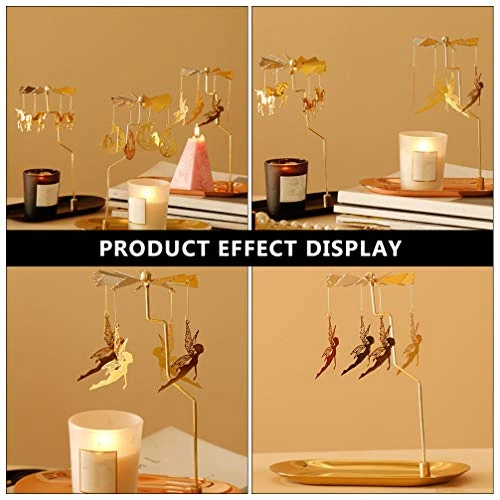 Minkissy Wedding Table Decor Wedding Table Decor 1 Set Christmas Candle Holder, Metal Rotating Candle Holder Without Candle For Home Christmas Decoration (Golden) Carousel Candle Holder 6 Minkissy Wedding Table Decor Wedding Table Decor 1 Set Christmas Candle Holder, Metal Rotating Candle Holder Without Candle For Home Christmas Decoration (Golden) Carousel Candle Holder - Image 6
