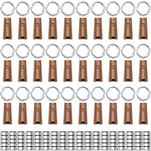 30 Pack Wine Bottle Lights With Cork - Cork Bottle Lights 90 Additional Batteries 6.6 Feet Silver Wire 20 LEDs,Fairy Mini String Lights For Christmas,DIY,Party,Decor,Wedding (Warm White) 1 30 Pack Wine Bottle Lights With Cork - Cork Bottle Lights 90 Additional Batteries 6.6 Feet Silver Wire 20 LEDs,Fairy Mini String Lights For Christmas,DIY,Party,Decor,Wedding (Warm White)