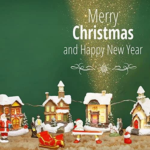 Yerliker 19 Pcs Christmas Village Sets LED Lights Christmas Village Houses With Figurines Battery Operated Christmas Village House Set For Collection Christmas Garden Table Home Indoor Room Decor 3 Yerliker 19 Pcs Christmas Village Sets LED Lights Christmas Village Houses With Figurines Battery Operated Christmas Village House Set For Collection Christmas Garden Table Home Indoor Room Decor - Image 3
