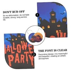 HOMSFOU 6 Pcs Décor House Board Party Pumpkin Happy De Ornaments Signs Printed Indoor Blue Decoration Hanger Decoraciones B Outdoor Porch Hangers Woodsy Supply Ornament Para -Department 56 Shop 51tbTLNvRnL