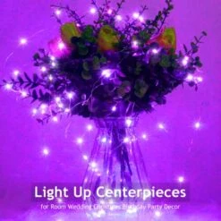 15 Packs 20 Led Purple Fairy Lights Battery Operated 6.6ft Silver String Lights Waterproof Firefly Starry Light For DIY Table Centerpieces Wedding Halloween Christmas Party Decor -Department 56 Shop 51tf3pbpwxL