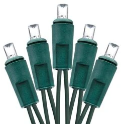 Holiday Essence 60 LED Mini Christmas Lights, Cool White - Professional Grade For Indoor & Outdoor Use - Energy Efficient LED Bulbs With Green Wire - UL Listed