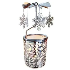 Kingnero Christmas Snowflake Carousel Candle Rotating Rotary Candle Holder Spinning Tealight Candleholder For Relatives And Friends Gifts -Department 56 Shop 51u1H6p1nWS