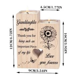 Double Sided Printing, Granddaughter Gifts Candle Holders, Granddaughter Gifts From Grandma, Birthday Christmas Graduation Gifts For Granddaughter -Department 56 Shop 51u7udS8C7L