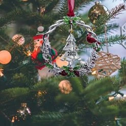 BOGDAN Christmas Tree Ornament Metal Silver Hanging Rotatable Design Charm Holiday Decorative Pendant Gift Keepsake -Department 56 Shop 51uIenFKxrL