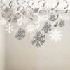 Snowflake Swirls Decoration(30pcs), Konsait Merry Christmas Snowflake Hanging Swirls Garland Foil Ceiling Ornaments For Xmas Winter Wonderland Holiday Party Decor Supplies,Already Assembled