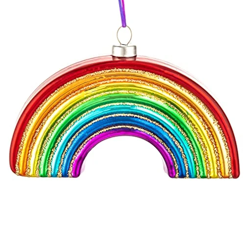 Every Day Is Christmas Glass Blown Ornaments Cute Hand Made Figurines Tree Decoration, Rainbow 2 Every Day Is Christmas Glass Blown Ornaments Cute Hand Made Figurines Tree Decoration, Rainbow - Image 2