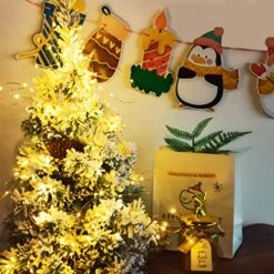 Kikasam 2 Pack 39ft Led Fairy Lights Battery Operated Christmas String Waterproof Copper Wire Twinkle Party Wedding Halloween Xmas Tree Mason Jar Craft Decorations (Warm White) -Department 56 Shop 51uYyADCYFL