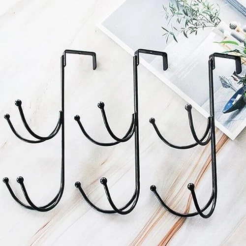 Worparsen No Tools Or Nails Required Wreath Hanger Metal Double Layer Hook Door Damage Easy Installation Hanging Christmas Wreaths Clothes Black 3pcs 2 Worparsen No Tools Or Nails Required Wreath Hanger Metal Double Layer Hook Door Damage Easy Installation Hanging Christmas Wreaths Clothes Black 3pcs - Image 2