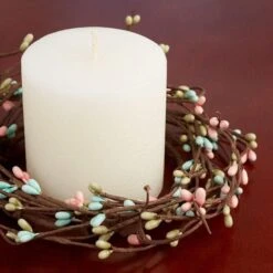 Artificial Red Pip Berry Candle Rings – Pack Of 6 Red Christmas Berry Farmhouse Home Decor For Centerpiece Decorations And Small Wreaths (Size: 7" Diam) -Department 56 Shop 51uyYaXWNL. AC