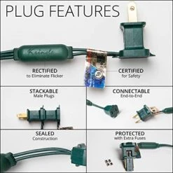 Kringle Traditions Blue LED Christmas Mini String Light Set, 50 Lights, 17 Ft Indoor/Outdoor Blue Christmas Lights Decorations Blue LED Christmas Lights Outdoor Christmas String Lights, 4" Spacing -Department 56 Shop 51uzJgwvUhL