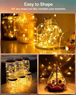 20 Pack Fairy Lights Battery Operated 3.3ft 20 LED Mini String Lights Twinkle Lights Copper Wire Firefly Starry Lights For Mason Jars Wedding Party Christmas Centerpiece Table Decorations, Warm White -Department 56 Shop 51v2c8FxUIL