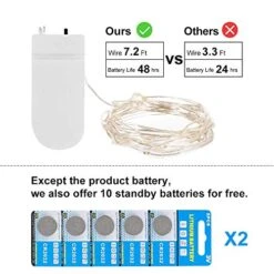24 Pack Fairy Lights, KOMAKE 7ft 20LED Fairy String Lights Battery Operated Jar Lights, Christmas Lights Silver Coated Copper Wire Lights Firefly Starry Lights For DIY Decor, Wedding, Party, Christmas 10 24 Pack Fairy Lights, KOMAKE 7ft 20LED Fairy String Lights Battery Operated Jar Lights, Christmas Lights Silver Coated Copper Wire Lights Firefly Starry Lights For DIY Decor, Wedding, Party, Christmas -Department 56 Shop 51vFo029jpL