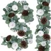 2 Pack White Pumpkin Garland Artificial Eucalyptus Garland With White Pumpkins Pinecones Berries Fall Foliage Garland For Wedding Arch Backdrop Thanksgiving Table Runner Farmhouse Décor -Department 56 Shop 51vJpuLEdRL