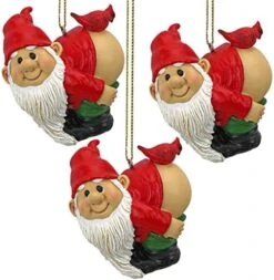 Christmas Ornament - Garden Gnomes Figurine - Loonie Moonie Gnome - Naughty Gnomes - Mooning Gnomes Statues -Department 56 Shop 51vdmKjy03L. AC
