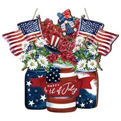 Small Window Day Doorplate Flower Wreath Wooden Hanger Doorplate Decorative Wooden Crafts Hanger Christmas Decorations For Doorway (Dark Blue, One Size)