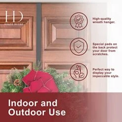 Haute Decor Adapt Adjustable Length Over The Door Wreath Hanger Hook - 2PACK - Strong, Holds Up To 20 Lbs. (Matte Black) -Department 56 Shop 51vnEm7eYoL