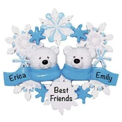 Personalized Christmas Ornaments Family Of 2 – Polyresin Polar Bear Couple Ornament – Unique Family Christmas Ornaments 2022 – Gifts For Mom, Dad, Kids, Grandma, Grandpa – Durable Family Décor