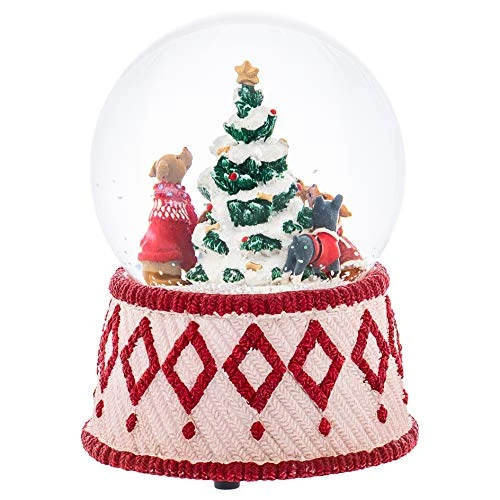 Christmas By Roman Inc., Glitterdome 100MM Collection, 6" H Musical Dogs Around Christmas Tree, Lantern, Snow Globe, Holiday Home Décor, Santa, Cardinal, Nutcracker, Snowman, Reindeer 2 Christmas By Roman Inc., Glitterdome 100MM Collection, 6" H Musical Dogs Around Christmas Tree, Lantern, Snow Globe, Holiday Home Décor, Santa, Cardinal, Nutcracker, Snowman, Reindeer - Image 2